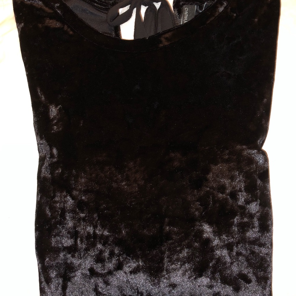 Cynthia Rowley Crushed Velvet Keyhole Top